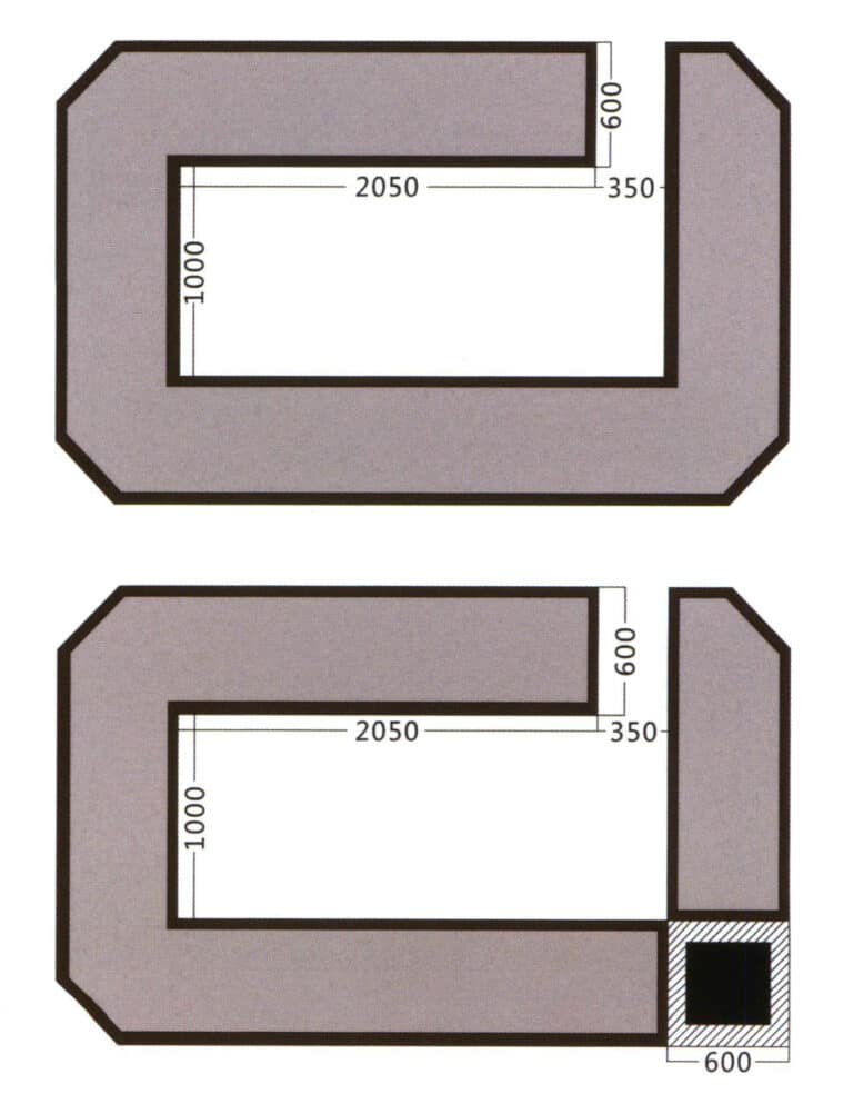 Figure 2-16 Floor plan of the jewelry counter (unit: mm)