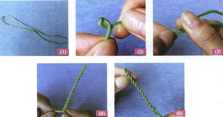 Obrázek 2-25 Způsob pletení uzlu ze dvou pramenů