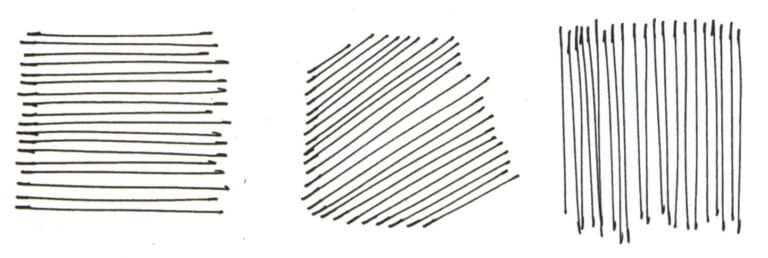 Beginners often hesitate to draw straight lines freehand due to the fear of not drawing straight, and even when they do draw, they do so slowly, resulting in a stiff effect. Although freehand-drawn straight lines may not achieve the effect of those drawn with a ruler, they have their unique charm. The "straight" required in hand-drawn renderings is about the feeling and visual perception of "straight," it is even possible to seek straightness within curves, ultimately achieving visual balance. Freehand drawing of straight lines allows for a faster, more vigorous motion.