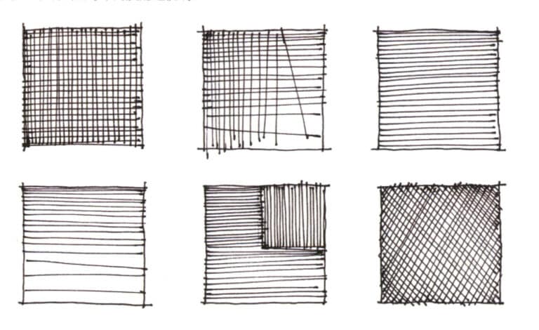 The arrangement and transition of straight lines are fundamental skills that every artist must master. If you want to create a clean and neat picture, avoid repeating lines when arranging a group, and leave gaps between the lines to enhance the visual appeal. When arranging lines, aim to get it right in one go without repeated modifications, and learn to draw straight lines at different angles. When drawing straight lines in different directions, try not to rotate the paper on the drawing board; this training method will help us quickly and accurately draw perspective lines from every angle during life drawing.