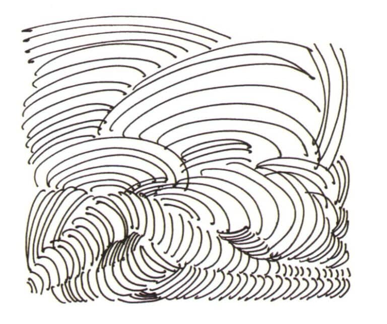 Curves are very flexible and dynamic lines and are also commonly used in hand-drawn furniture design. When using curves, it is essential to emphasize their elasticity and tension. When drawing curves, be decisive and forceful, and strive to complete the stroke in one go. Additionally, when drawing curves, ensure that your wrist and finger joints are relaxed, allowing the line variations to be natural; pay attention to your strokes, do not apply too much pressure, and express the gentle characteristics of the curve.