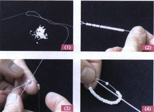 Figure 3-17 Straight threading method for seed beads