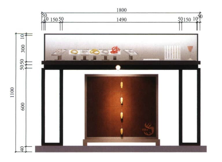 Figure 4-21 Elevation view of the independent display cabinet (1) (Unit: mm)