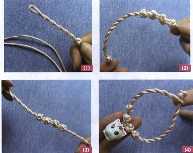 Figure 4-2 Making the First Button Knot Bracelet