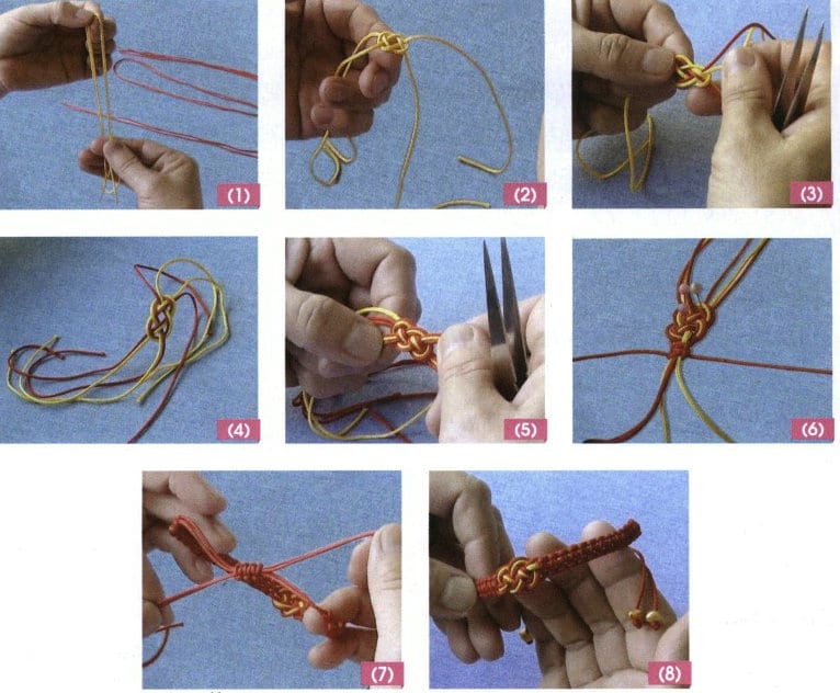 Figure 4-5 Method for making a double coin knot bracelet