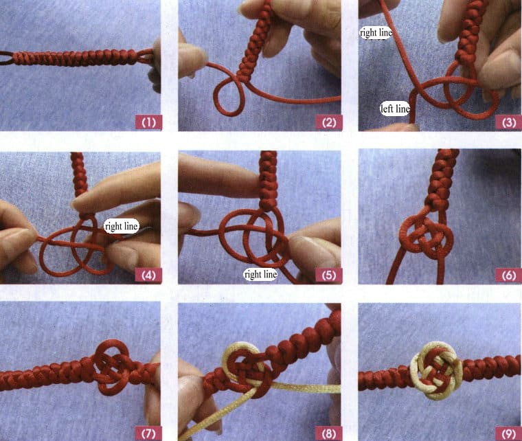 Figure 4-7 Making a snake knot combination bracelet