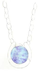 Step 05 Lighten the pencil sketch with a soft eraser for easier coloring. Apply a faint base layer of cerulean blue to the diamond area, then quickly dot with violet to let colors blend naturally on the paper.