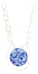 Step 06 After the surface dries completely, outline the diamond’s internal facets with ultramarine and define shadow areas.