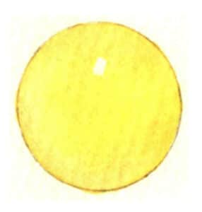 Step 02 Wet a watercolor brush with clean water and apply a base layer of medium yellow to the pearl surface.