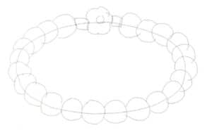 Step 02 Over the initial sketch, loosely define pearl shapes with casual lines, establishing their positions and sizes.