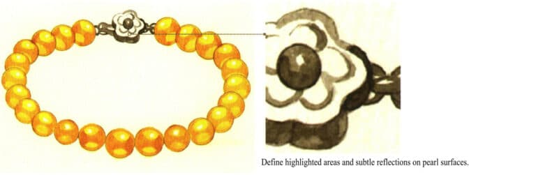 Step 06 Paint the metal connector areas with ivory black. Use diluted pigment (more water, less paint) to mimic silver's subtle metallic sheen.
