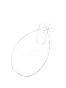 Step 02 Use curved lines to outline the remaining parts of the jade pendant and refine the pendant’s form.