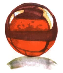 Step 05 Mix Payne’s grey with the previous agate colors to paint the cast shadow, noting the interplay of environmental hues.