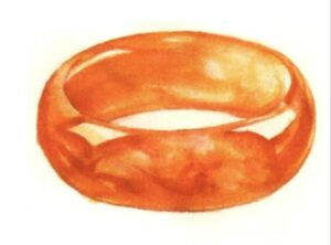 Step 06 Deepen shadows with darker vermillion and purplish red to emphasize the material’s translucency and veined texture.