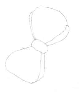 Step 01 Accurately sketch the bow’s contour with a pencil, using double layers to enhance its shape.