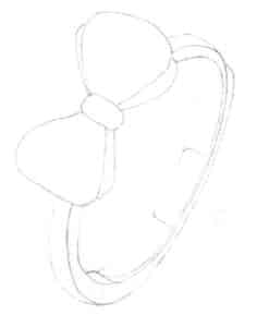 Step 02 Draw the ring band’s outline with loose lines following perspective rules, ensuring clear structural definition.