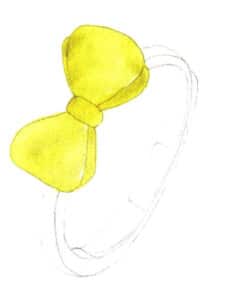 Step 03 Apply Lemon Yellow as the base layer to the bow.