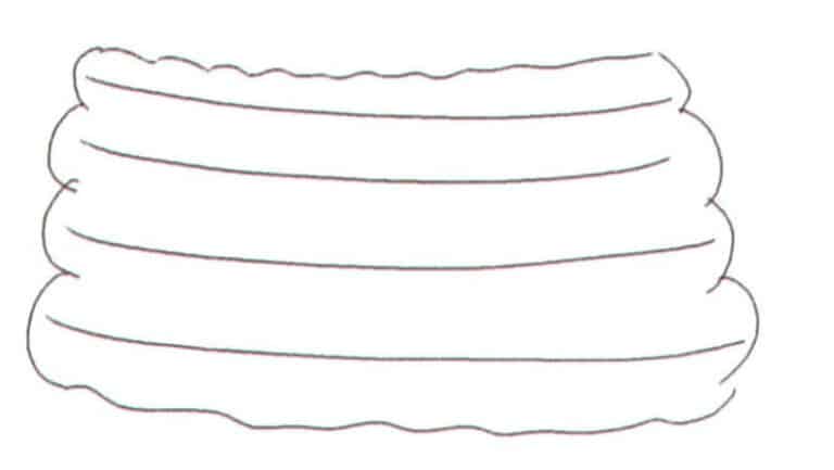 Step 01 Lightly sketch the glass bracelet’s perspective lines and general shape with a pencil.