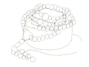 Step 02 Lightly outline the turquoise bracelet with loose, light lines to finalize the composition, maintaining proper layering.