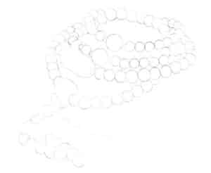 Step 03 Lighten the draft with a soft eraser. Precisely define the bracelet and other elements’ contours using a circular template ruler and pencil, refining the line art.