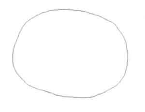 Step 01 Sketch the garnet’s general shape with loose, fluid lines.