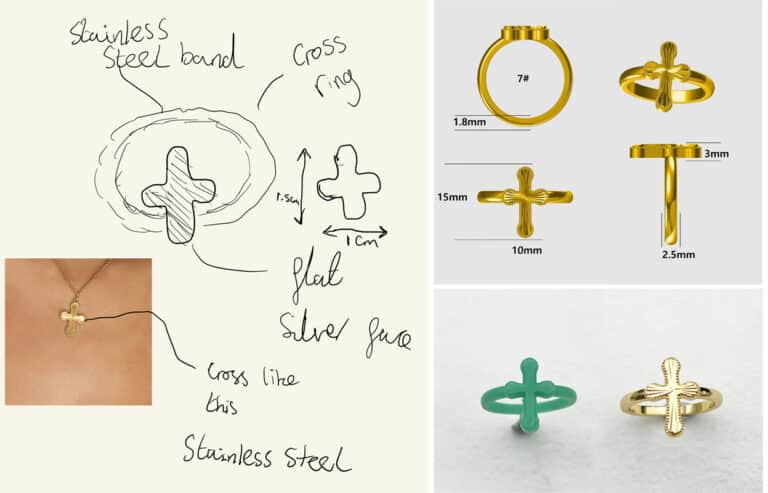 custom made cross pendant at sobling