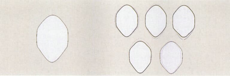 Standard diamond-shaped face (left) and variation of diamond-shaped face (right)