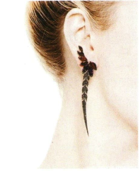 Earrings with a lower edge smaller than the upper edge