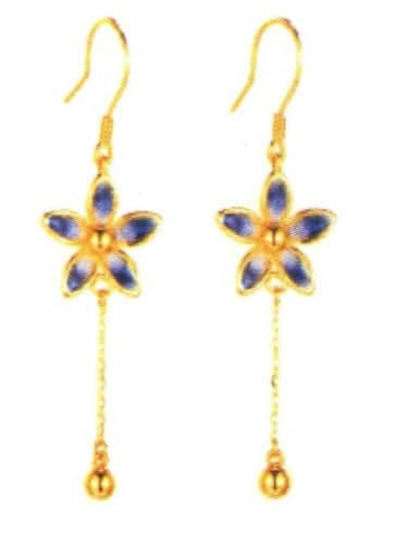 Blue enamel earrings