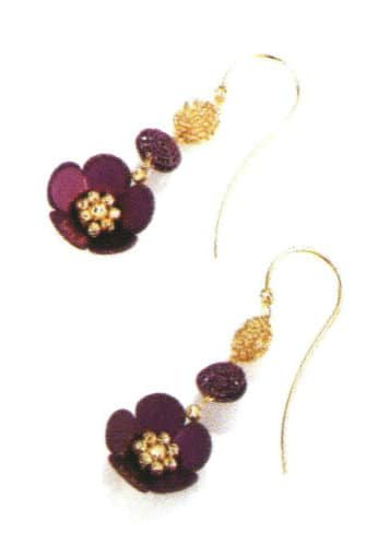 Purple enamel earrings