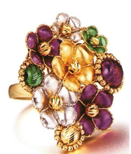 Colorful enamel ring