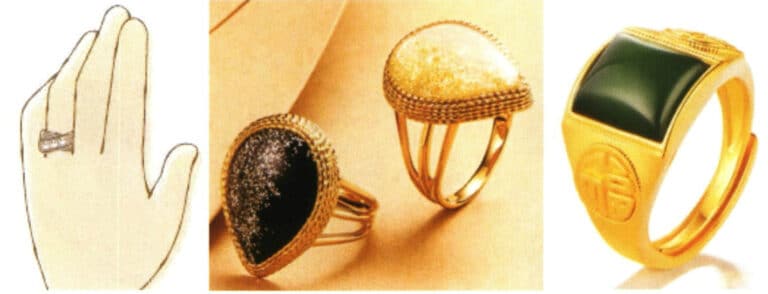 Ring set with large gemstone