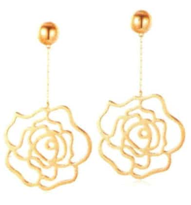 Flower-shaped drop earrings