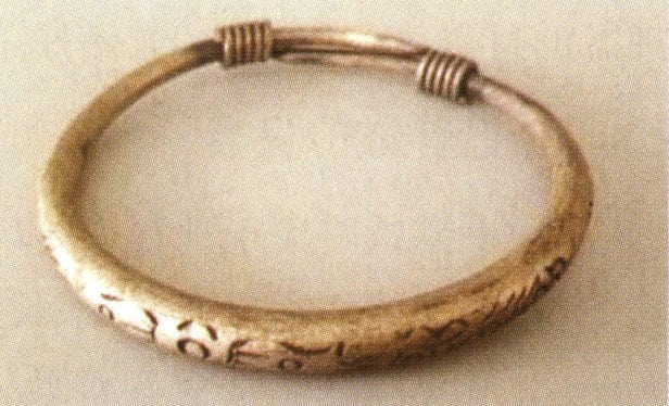 Silver bracelet after oxidizing and turning black