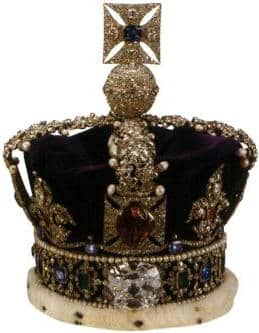 Figure 5-5 The Cullinan II diamond is mounted on the front of the British Imperial State Crown (centered below)