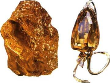 Figure 5-57 The Incomparable diamond (the rough and the largest finished diamond)