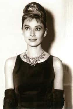 Figure 6-22 Hollywood actress Audrey Hepburn wearing a Tiffany diamond ribbon necklace