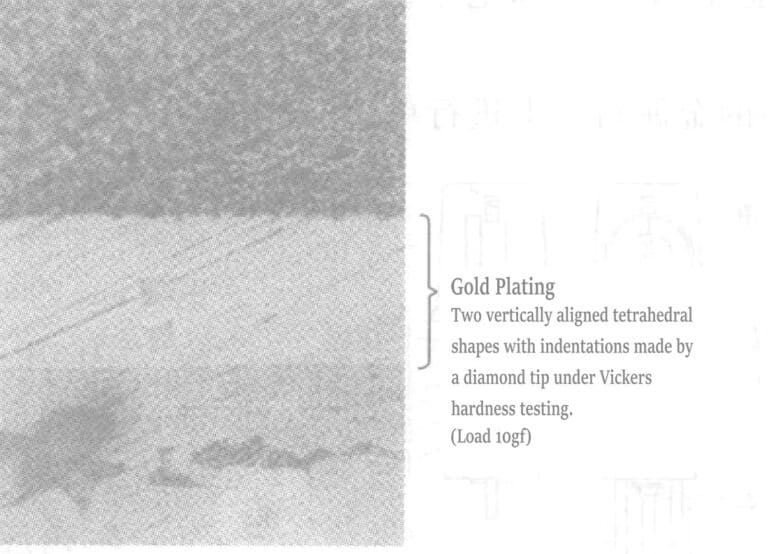 Figure 1-119 Photo of measuring the cross-sectional hardness of the gold plating layer