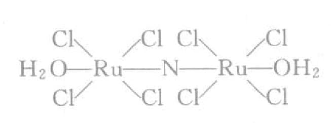 Figure 7-1 Molecular structure of K3Ru2NC18(H2O)2