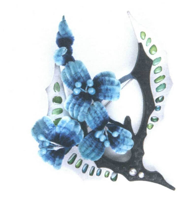 Figure 7-3 Plique-à-jour enamel brooch "Winter Garden" fired on titanium