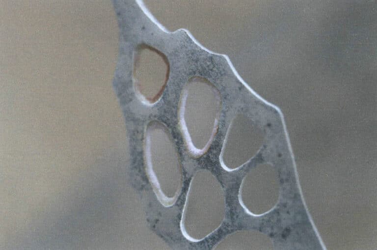 Figure 7-30 Transparent base enamel layer beneath the red glaze