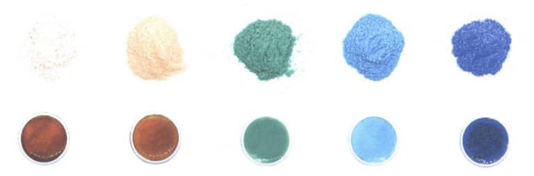 Figure 1–12 Powder and fired results of a British lead-free glaze