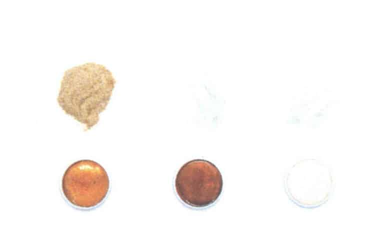 Figure 1-26 Several glaze powders and colour swatches