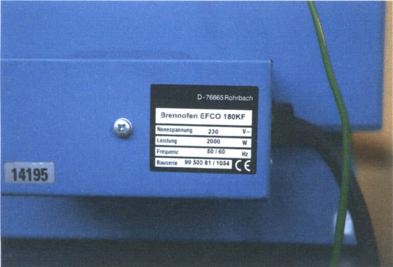 Figure 2-1 Rated power of the enamel kiln