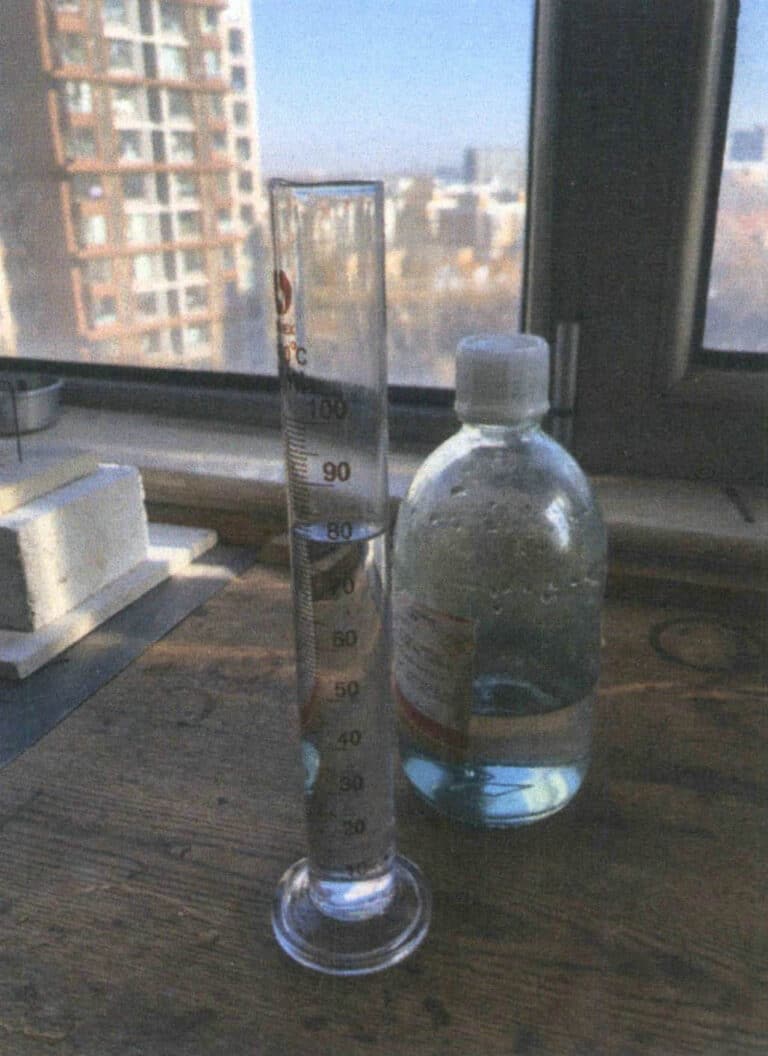 Figure 2-28 Measuring 80 millilitres of concentrated sulfuric acid
