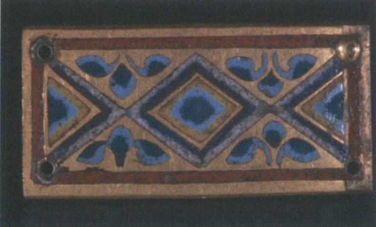 Figure 3-22 Copper base decorative panel made with champlevé enamel technique